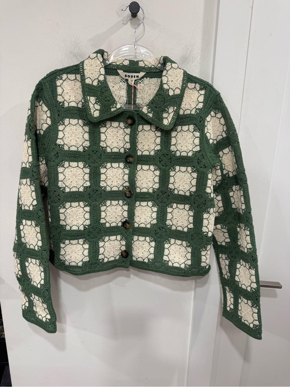Boden Green and Cream Crochet Jacket - Picture 3 of 7